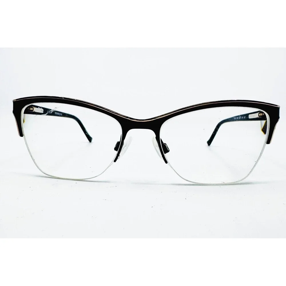 Tura Eyeglasses Womens Brown Semi-Rimless Cat Eye R547 DBR 51-17-135